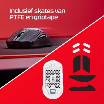 HyperX Pulsefire Haste 2 | Draadloze Gaming Muis | Rechtshandig | RF + Bluetooth | 26000 DPI | Zwart