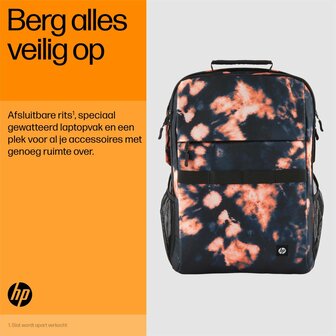 HP Campus XL Rugzak &ndash; Tie-Dye | 16 inch Laptopvak | 20L Inhoud