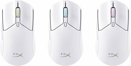 HyperX Pulsefire Haste 2 | Draadloze Gaming Muis | RF-Draadloos + Bluetooth + USB-A | 26.000 DPI | Wit