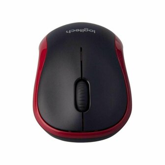 Logitech M185 | Ambidextrous Draadloze Muis | RF-Draadloos | 1000 DPI | Zwart/Rood