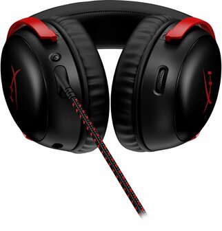 HyperX Cloud III | Bedraade Over-ear Gaming Headset | 3.5mm + USB-A + USB-C | Zwart/Rood