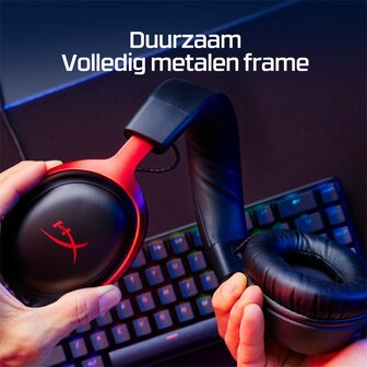 HyperX Cloud III | Bedraade Over-ear Gaming Headset | 3.5mm + USB-A + USB-C | Zwart/Rood