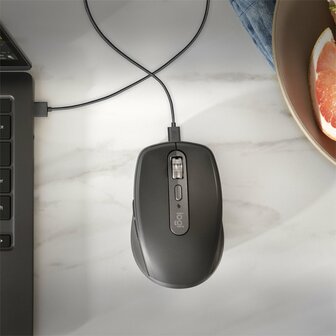 Logitech MX Anywhere 3S | Ambidextrous Draadloze Muis | RF-Draadloos + Bluetooth | 8000 DPI | Grafiet