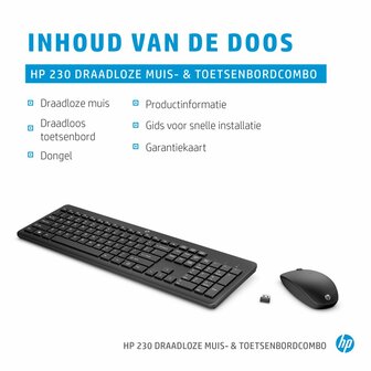HP 230 Wit | Draadloze Muis en Toetsenbordcombo | QWERTY