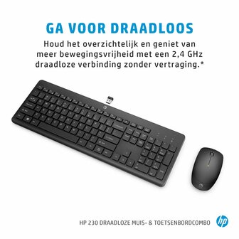 HP 230 draadloze muis- en toetsenbordcombo, Qwerty Wit/White