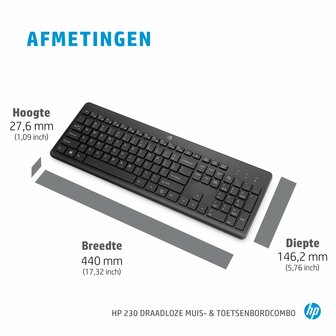 HP 230 Wit | Draadloze Muis en Toetsenbordcombo | QWERTY