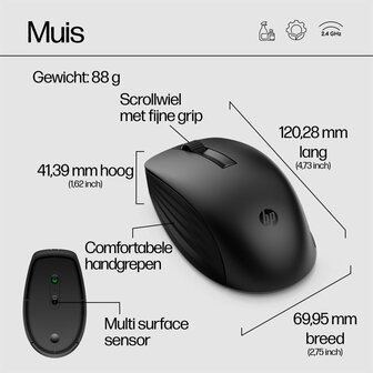 AZERTY | HP 650 Wit | Draadloze Muis en Toetsenbordcombo | AZERTY
