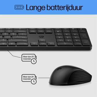 AZERTY | HP 650 Wit | Draadloze Muis en Toetsenbordcombo | AZERTY