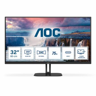 AOC V5 Q32V5CE/BK computer monitor 80 cm (31.5&quot;) 2560 x 1440 Pixels Quad HD LED Zwart