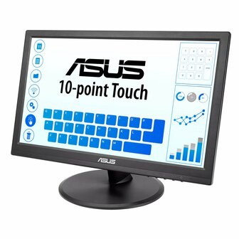 ASUS VT168HR computer monitor 39,6 cm (15.6&quot;) 1366 x 768 Pixels WXGA LED Touchscreen Zwart