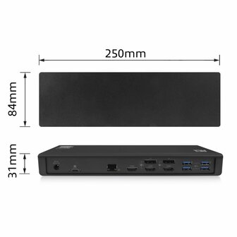 ACT AC7048 | Docking Station &amp; Poortreplicator | USB-C 3.2 Gen 1 | Zwart