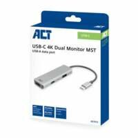 ACT AC7013 | Docking Station &amp; Poortreplicator | USB-C 3.2 Gen 1 | Zwart/Grijs