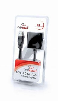Gembird grafische adapter | USB naar VGA | 1920 x 1080 pixels | Zwart | AB-U3M-VGAF-01