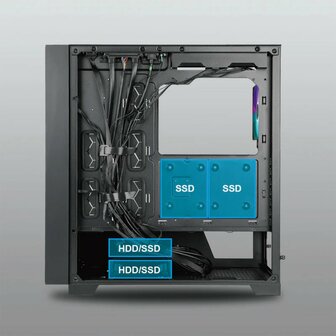 Azza Neo 500 | Midi Tower Case | Zwart