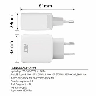 ACT AC2135 | USB-C Lader 35W | Power Delivery PPS &amp; GaNFast