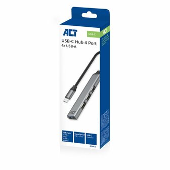ACT AC6425 | USB 3.2 Gen 1 Interface Hub | Type-C | 5 Gbps | Grijs