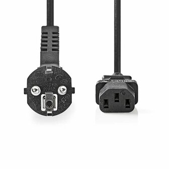Nedis CEGL10000BK50 | 5 m Stroomkabel | CEE 7/7 Male (Haaks) naar IEC C13 | Zwart