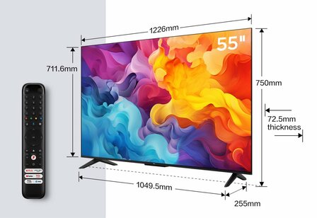 TCL 55V6B 55&quot; | Ultra HD 4K LED Smart TV | Google TV + Wifi | HDR10 voor Levendige Beelden | Slank Design | 50Hz