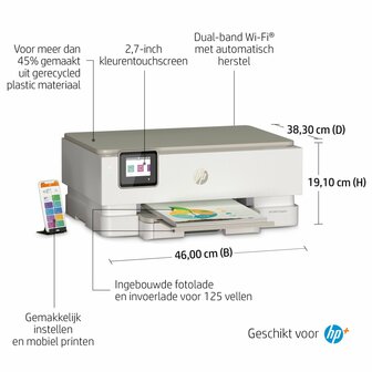HP Inspire 7220e AiO Inkjetprinter | 4800 x 1200 DPI | Wifi | Kleur