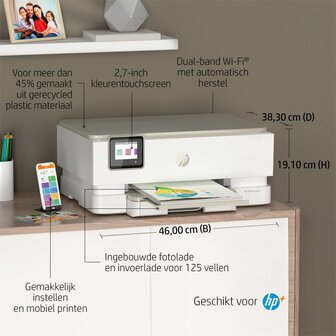 HP Inspire 7220e AiO Inkjetprinter | 4800 x 1200 DPI | Wifi | Kleur