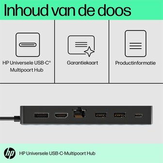 HP Universal Multiport Hub | USB-C | Zwart