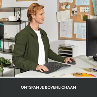 Logitech Lift muis | Linkshandige Ergonomische Draadloze Muis | RF-Draadloos + Bluetooth | 4000 DPI | Grafiet
