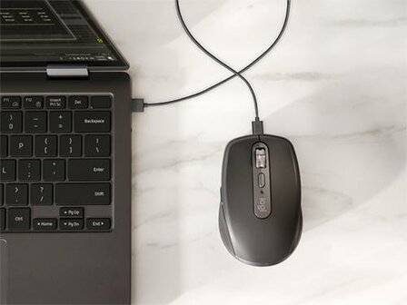 Logitech MX Anywhere 3S for Business S | Ambidextrous Draadloze Muis | RF-Draadloos + Bluetooth | 8000 DPI | Grafiet