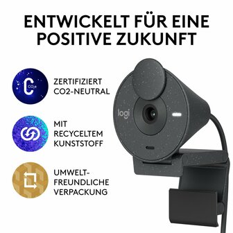 Logitech Brio 300 | 1080P 30FPS USB-C Webcam met Microfoon