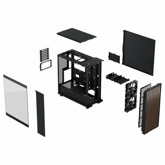 Fractal Design North TG Clear Charcoal | Midi Tower Case | Zwart