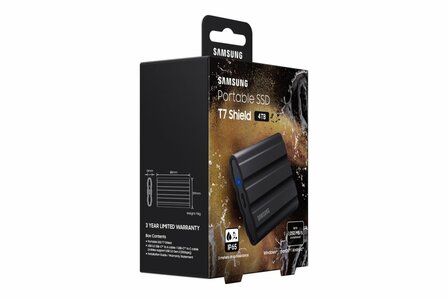 Samsung T7 Shield 4TB Portable SSD - 1.050MB/s Zwart