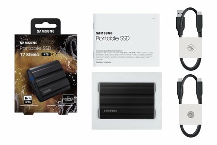 Samsung T7 Shield 4TB Portable SSD - 1.050MB/s Zwart