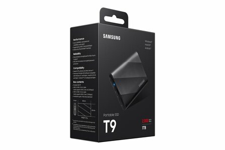 Samsung T9 1TB Portable SSD - 2.000MB/s Zwart