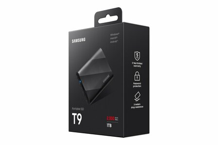 Samsung T9 1TB Portable SSD - 2.000MB/s Zwart