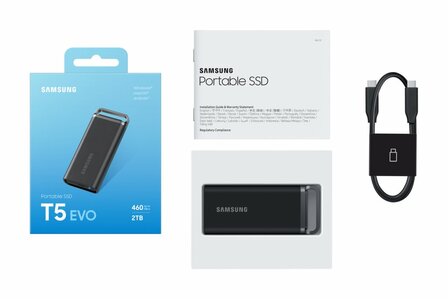 Samsung T5 EVO 2TB Portable SSD - 460 MB/s Zwart