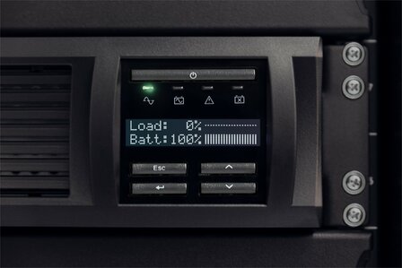 APC Smart-UPS SMT2200RMI2UC | 2200 VA / 1980 W | 2U Rackmount | 8x IEC C13 &amp; 1x IEC C19 Stopcontacten | Zuivere Sinusgolf | AVR Spanningsregeling | LCD-scherm | SmartConnect
