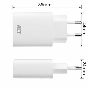 ACT AC2100 | USB-C Universele Oplader voor Mobiele Apparaten 20W | Wit