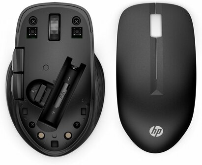 HP 430 | Multi-Device Ambidextrous Draadloze Muis | RF-Draadloos + Bluetooth | 1200 DPI | Zwart