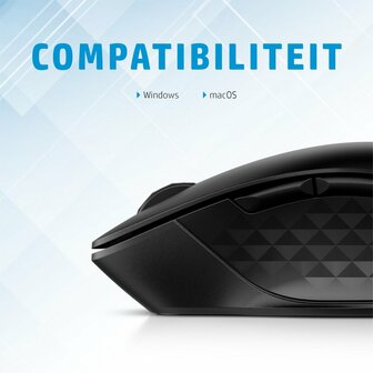 HP 430 | Multi-Device Ambidextrous Draadloze Muis | RF-Draadloos + Bluetooth | 1200 DPI | Zwart