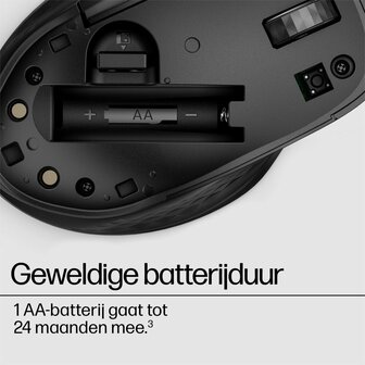HP 430 | Multi-Device Ambidextrous Draadloze Muis | RF-Draadloos + Bluetooth | 1200 DPI | Zwart