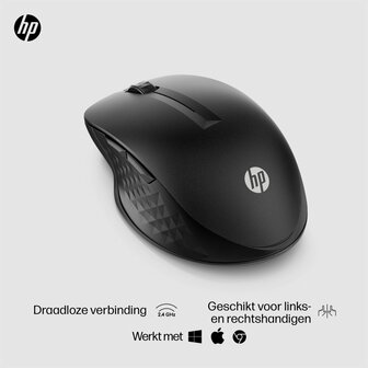 HP 430 | Multi-Device Ambidextrous Draadloze Muis | RF-Draadloos + Bluetooth | 1200 DPI | Zwart