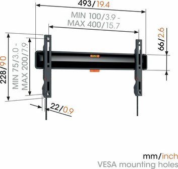 Vogel&#039;s Comfort TVM3405 SP | Vaste TV-beugel voor OLED | 32-77&quot; | max 50kg | VESA 400x200