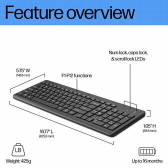 HP 220 | Draadloos Toetsenbord | QWERTY