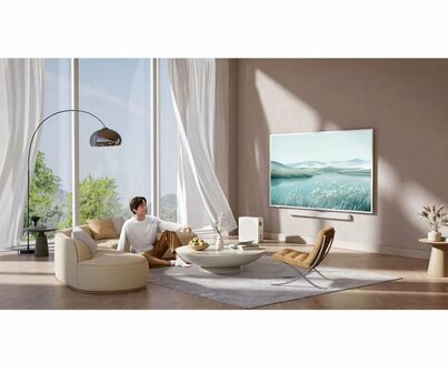 TCL NXTFRAME 55A300W Pro Wit 55&quot; | Ultra HD 4K QLED Smart TV | Draadloze Soundbar en Subwoofer | Google TV + Wifi | HDR10+ | 120Hz