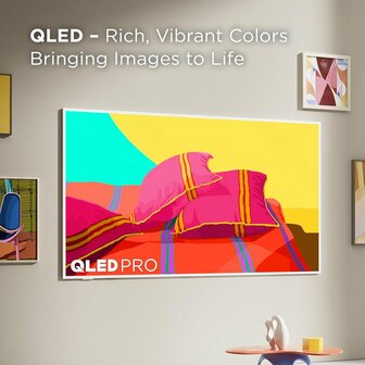 TCL NXTFRAME 55A300W Wit 55&quot; | Ultra HD 4K QLED Smart TV | Google TV + Wi-Fi | Dolby Vision | Slim Design met NXTFRAME | 120Hz