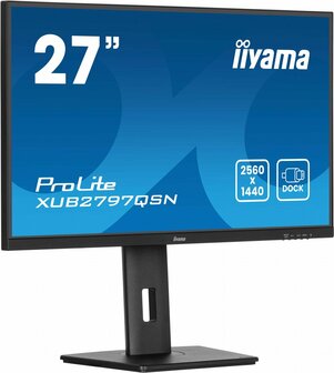 iiyama ProLite XUB2797QSN-B2 27&#039;&#039; | 2560x1440 QHD IPS | 100Hz | USB-C Dock | RJ45 LAN | 1ms | Monitor