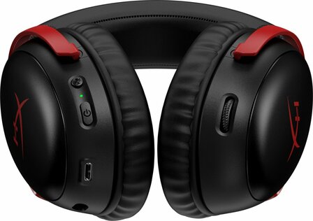 HyperX Cloud III | Draadloze Over-ear Gaming Headset | USB-A &amp; USB-C Receiver | Zwart/Rood