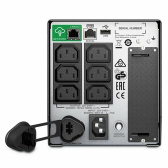 APC Smart-UPS SMT750IC | 750 VA | 6x IEC C13 Stopcontacten | Pure Sine Wave Output | SmartConnect &amp; AVR Technologie