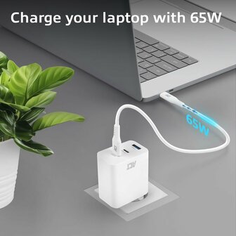 ACT AC2170 USB-C/USB-A Lader | 3-Poorts met PPS, QuickCharge &amp; GaNFast | 65W
