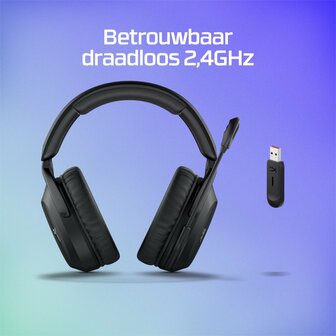 HyperX Cloud Stinger 2 | Draadloze Over-ear Headset | USB-A Receiver | Zwart