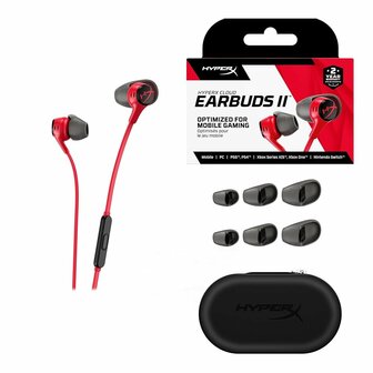HyperX HyperX Cloud Earbuds II | Bedraade In-ear Gaming Headset | 3.5mm | Rood